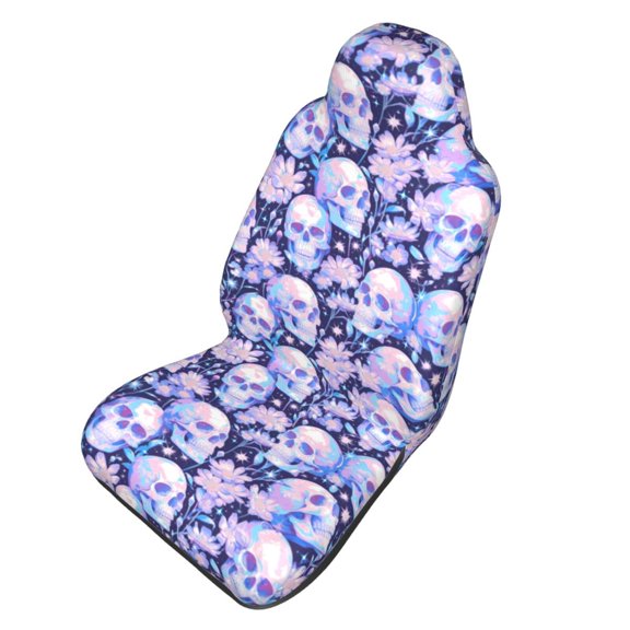 Picia Skull star crystal Print Waterproof Sweating Car Seat Cover for Post Gym Workout, Running, Beach and Hiking, Universal Fit Anti-Slip Bucket Seat Protector