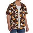 thumbnail image 1 of Picia Skulls Men's Linen Shirts Short Sleeve Cuban Beach Shirts Casual Shirts Button Down Shirt for Men Beach Summer Wedding Shirt-Small, 1 of 7