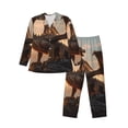 thumbnail image 1 of Picia Sky Sunset Bronze Dragon Pattern Men’s Long-Sleeve Sleepwear Set - Soft 2-Piece Loungewear with Pockets, Comfy PJs for Relaxing Nights-Medium, 1 of 7