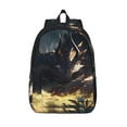thumbnail image 1 of Picia Sleeping Dragon In Forest Printed Canvas Daypack - Stylish and Durable Vintage Compact Backpack - Class, Work, Travel, or Laptop Bookbag,Organized Compartments-Small, 1 of 6