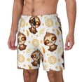 thumbnail image 1 of Picia Sloth Yoga pattern Mens Swim Trunks with Compression Liner Stretch Beach Shorts Quick Dry with Zipper Pockets No-Chafing Board Shorts-3X-Large, 1 of 9