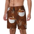 thumbnail image 1 of Picia Sloths Need More Coffee pattern Mens Swim Trunks with Compression Liner Stretch Beach Shorts Quick Dry with Zipper Pockets No-Chafing Board Shorts-, 1 of 9