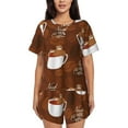 thumbnail image 1 of Picia Sloths Need More Coffee Pajamas Sets for Women Soft Short-Sleeved Pjs with Lounge Shorts Two Piece Sleepwear-Large, 1 of 9