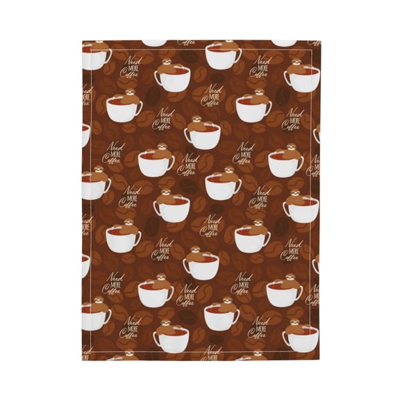 Picia Sloths Need More Coffee Pattern Baby Soft Dot Blanket with Silky Satin Backing Baby Gifts for Boys and Girls (30" x 40")