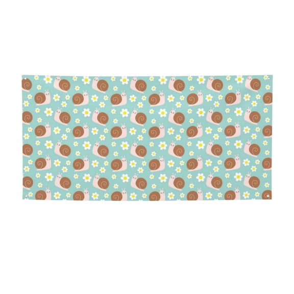 Picia Snail And Flower Pattern Party Banner, Festive Decoration, Holiday Banner, Celebration Decor, Event Banner, Reusable Party Banner-Medium