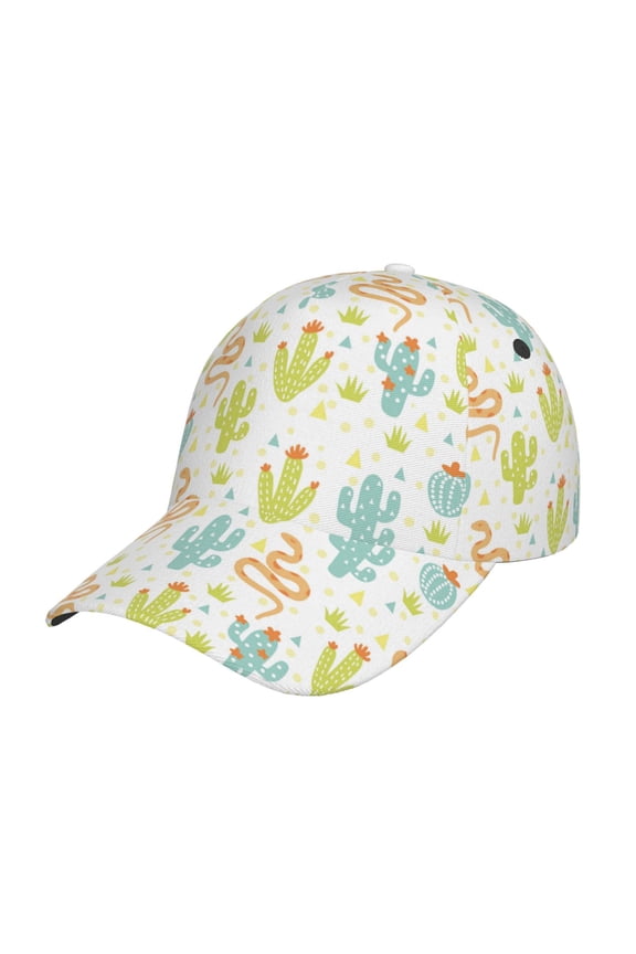 Snake And Cactus pattern Trucker Low Profile Hat Men Women Baseball Cap Dad Hat Adjustable Unconstructed Plain Cap