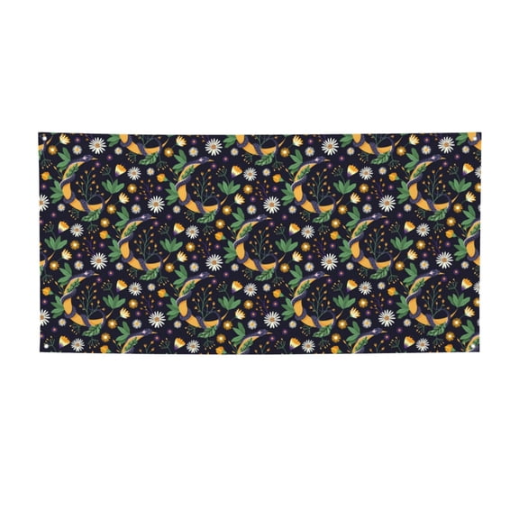 Picia Snake And Flower Pattern Party Banner, Festive Decoration, Holiday Banner, Celebration Decor, Event Banner, Reusable Party Banner-Medium