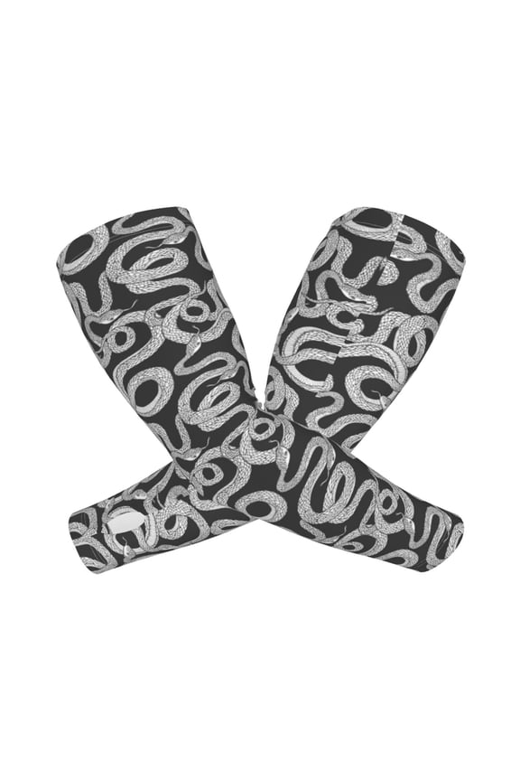 Snake Arm Sleeves for Men and Women - Tattoo Cover Up UPF 50+ Cooling Sports Sleeve for Basketball Golf Football-One Size