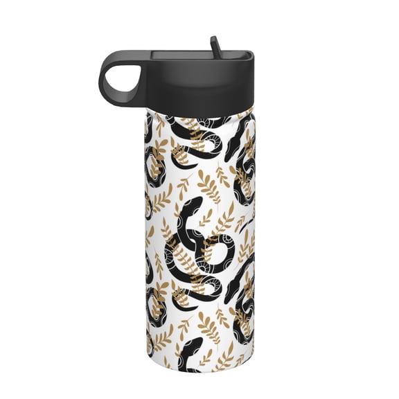 Picia Snake Pattern 18oz Sports Insulated Kettle With Straw Insulated Water Bottle For Running Hiking Cycling Climbing Men'S Woman Insulated Water Bottle