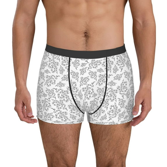 Picia Snake Pattern Men’s Boxer Briefs – Soft & Breathable Underwear, Stretchy & Comfortable Fit, Supportive Pouch Design, Moisture-Wicking-X-Large