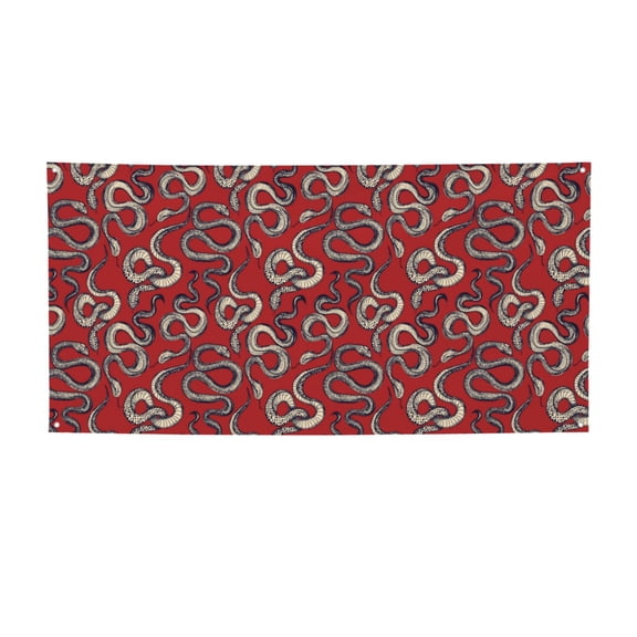 Picia Snake Pattern Party Banner, Festive Decoration, Holiday Banner, Celebration Decor, Event Banner, Reusable Party Banner-Medium