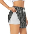 thumbnail image 1 of Picia Snake Pattern Women's 2 in 1 Athletic Running Shorts High Waisted Workout Casual Gym Sweat Shorts with Comfy Liner Zipper Pockets-XX-Large, 1 of 9