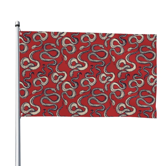 Picia Snake Printed Flag ,Snake Pattern Garden Flag Vertical Double,Yard Lawn Outdoor Decor 48x72"