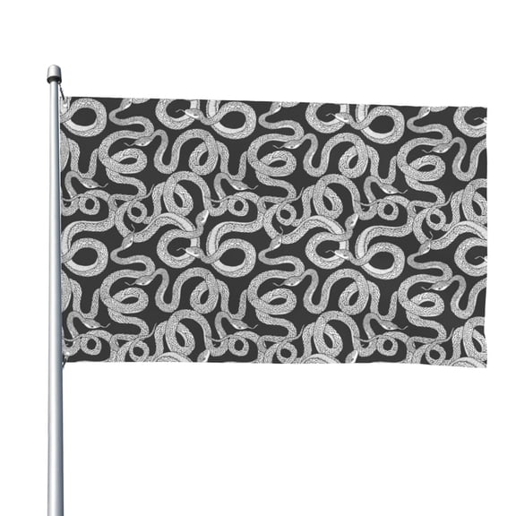 Picia Snake Printed Flag ,Snake Pattern Garden Flag Vertical Double,Yard Lawn Outdoor Decor 48x72"