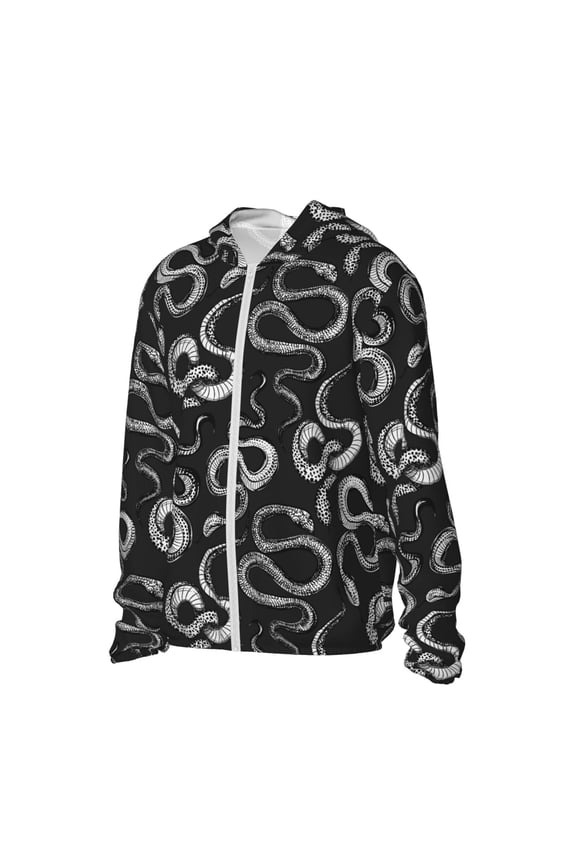 Snake Women's Men's UPF 50+ Sun Protection Hoodie Shirt Long Sleeve SPF Fishing Outdoor UV Hiking Lightweight Shirts-