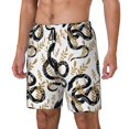 thumbnail image 1 of Picia Snake pattern Mens Swim Trunks with Compression Liner Stretch Beach Shorts Quick Dry with Zipper Pockets No-Chafing Board Shorts-X-Large, 1 of 9
