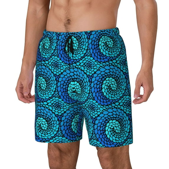 Picia Snake pattern Mens Swim Trunks with Compression Liner Stretch Beach Shorts Quick Dry with Zipper Pockets No-Chafing Board Shorts-XX-Large
