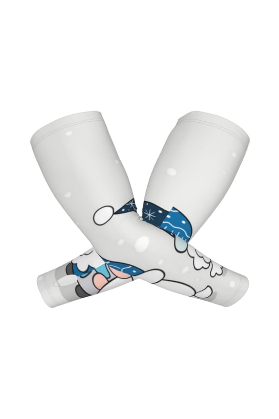 Snow Gnome for Winter Arm Sleeves for Men and Women - Tattoo Cover Up UPF 50+ Cooling Sports Sleeve for Basketball Golf Football-One Size