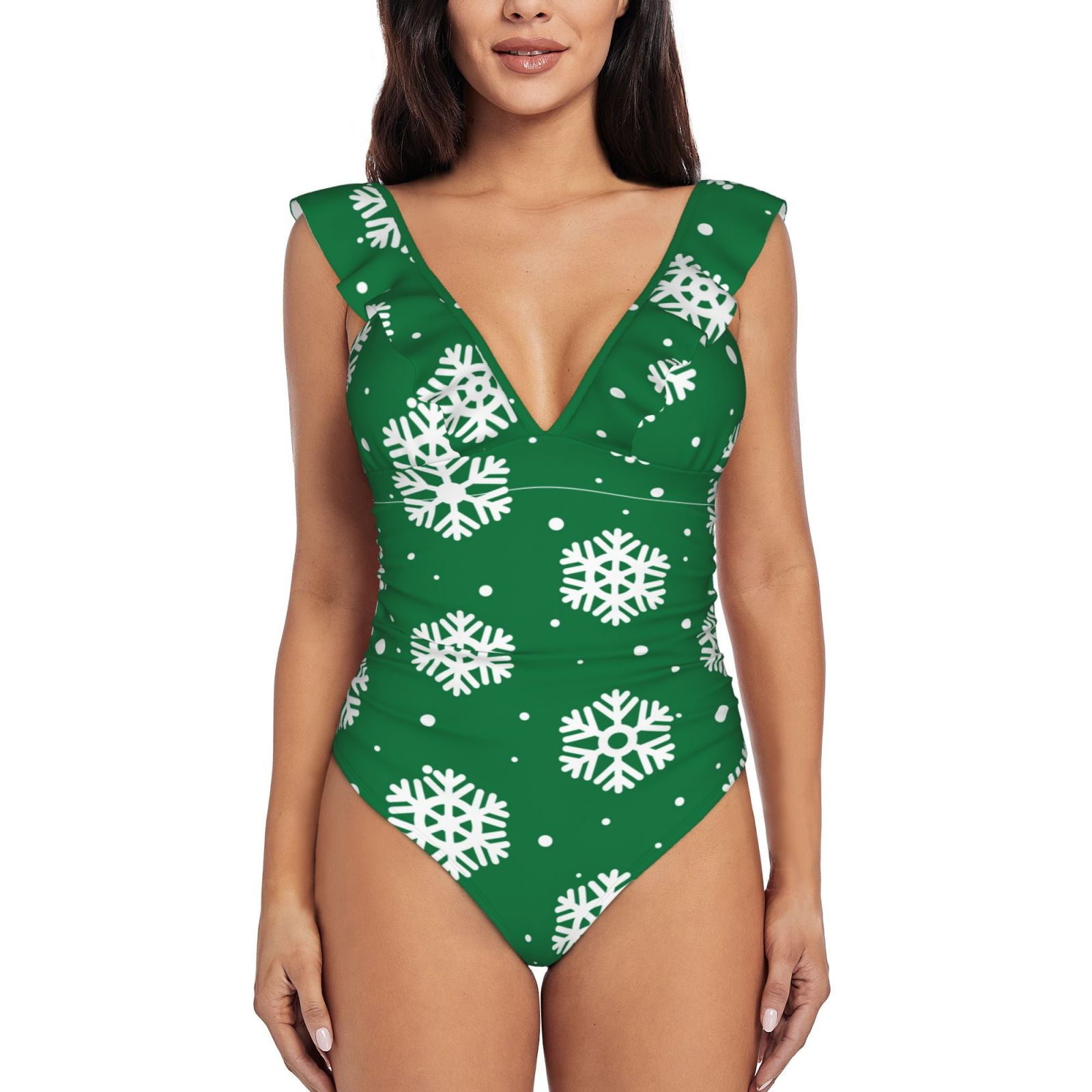 Picia Blue Gold Grid Lantern Shapes Blooming Jelly Womens Tummy Control Bathing Suits Slimming Ruffle Swimsuit One Piece Lace Swimwear Large