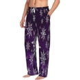 thumbnail image 1 of Picia Snowflake Gradient Purple Mens Soft Woven Cotton Elastic Waistband Sleep Pajama Pant Lounge Sleep Pant With Pockets And Drawstring-XX-Large, 1 of 9