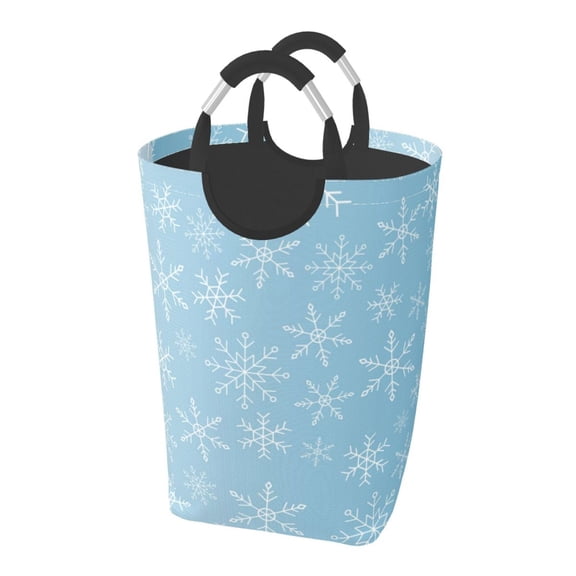 Picia Snowflake Snowing Laundry Basket With Handles Laundry Hamper Toys Storage Organizer Foldable Bucket Washing Bin Dirty Clothes Bag For Home Bathroom Bedroom Dorm