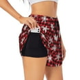 thumbnail image 1 of Picia Snowflakes On A Buffalo Plaid Christmas Pattern Women's 2 in 1 Athletic Running Shorts High Waisted Workout Casual Gym Sweat Shorts with Comfy Liner Zipper Pockets-Medium, 1 of 9