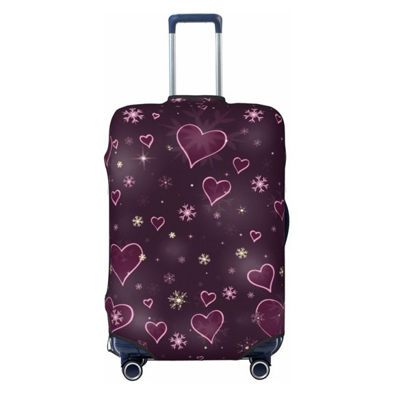 Picia Snowflakes and Hearts Luggage Protector Cover Thicken Suitcase Protector Cover Fit 18-32 Inch Luggage-