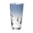 thumbnail image 1 of Picia Snowman And Christmas Tree Pattern 20 oz Tumbler Stainless Steel Vacuum Insulated Coffee Ice Cup Double Wall Travel Flask Dual Lid Water Bottle, Eco-friendly Car Cup-Without Straw, 1 of 8