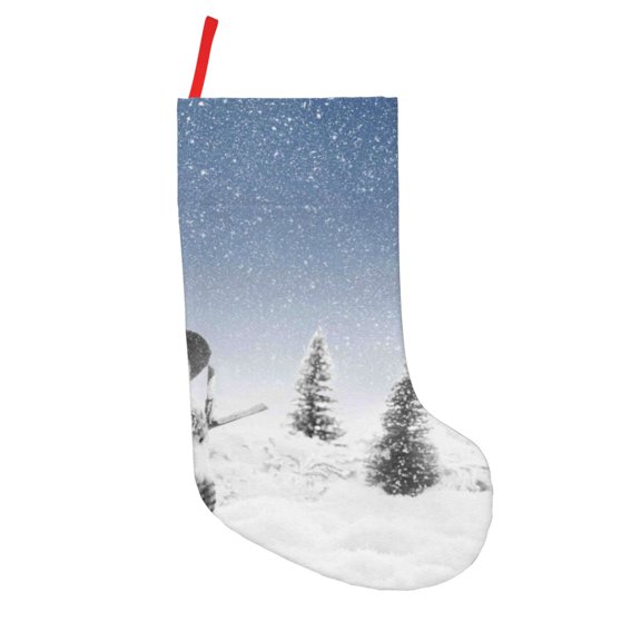 Picia Snowman And Christmas Tree Pattern Christmas Stockings, 18 Inches Knit Christmas Stockings, Stockings Christmas Cable Knitted Xmas Hanging Stockings
