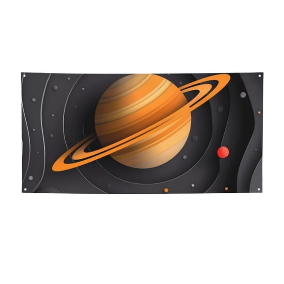 Picia Solar System Paper Art Pattern Party Banner, Festive Decoration, Holiday Banner, Celebration Decor, Event Banner, Reusable Party Banner-Small