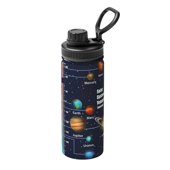 Picia Solar System Pattern Water Bottle 18 oz Stainless Steel Insulated Bottles With Handle Leak Proof Gym Sport Water Jug BPA-free insulated kettle For Men Women Adults