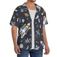 thumbnail image 1 of Picia Space Cars Men's Linen Shirts Short Sleeve Cuban Beach Shirts Casual Shirts Button Down Shirt for Men Beach Summer Wedding Shirt-Medium, 1 of 7