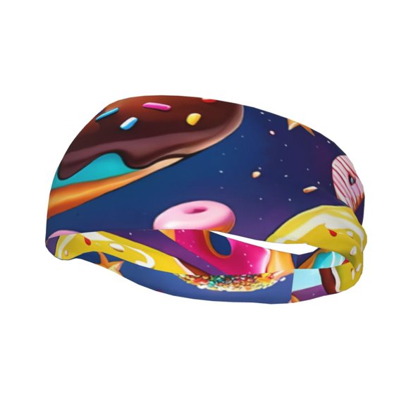 Picia Space Colorful Donut Print Mens Running Headband,Mens Sweatband Sports Headband for Running,Cycling,Basketball,Yoga,Fitness Workout