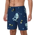 thumbnail image 1 of Picia Space Dinosaur pattern Mens Swim Trunks with Compression Liner Stretch Beach Shorts Quick Dry with Zipper Pockets No-Chafing Board Shorts-XX-Large, 1 of 9