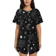 thumbnail image 1 of Picia Space Galaxy Pajamas Sets for Women Soft Short-Sleeved Pjs with Lounge Shorts Two Piece Sleepwear-3X-Large, 1 of 9