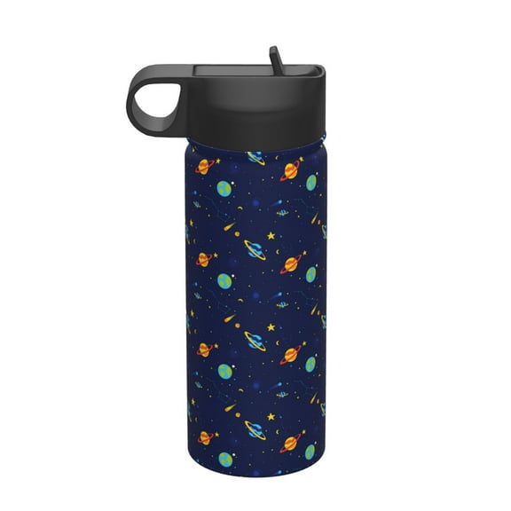 Picia Space Galaxy Pattern 18oz Sports Insulated Kettle With Straw Insulated Water Bottle For Running Hiking Cycling Climbing Men'S Woman Insulated Water Bottle