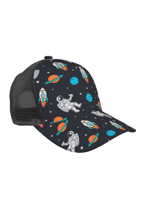 Space Pattern Trucker Hat,Baseball Cap,Sun Protection Cap,Stylish Headwear,Leisure Cap,Outdoor Sports Cap
