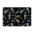 thumbnail image 1 of Picia Space Rockets Pattern Flannel Doormat – 16x24 Inch Non-Slip Indoor Mat, Absorbent & Quick-Dry Rug for Entryway, Bathroom, Kitchen, and Bedroom, Machine Washable, 1 of 7
