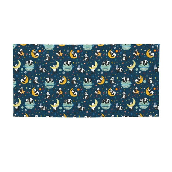 Picia Space Sleeping Panda Pattern Party Banner, Festive Decoration, Holiday Banner, Celebration Decor, Event Banner, Reusable Party Banner-Medium