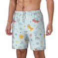 thumbnail image 1 of Picia Space With Dino Astronauts pattern Mens Swim Trunks with Compression Liner Stretch Beach Shorts Quick Dry with Zipper Pockets No-Chafing Board Shorts-X-Large, 1 of 9
