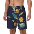 thumbnail image 1 of Picia Space pattern Mens Swim Trunks with Compression Liner Stretch Beach Shorts Quick Dry with Zipper Pockets No-Chafing Board Shorts-Large, 1 of 9