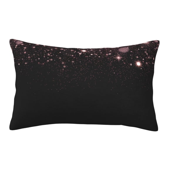 Picia Sparkling Pink Night Sky Pattern Plush Pillow Case – Soft and Cozy Cushion Cover, Hypoallergenic Throw Pillow Case for Home Decor-14"x20"