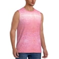 thumbnail image 1 of Picia Sparkly Pink Glitter mens Cotton Tank Undershirts , Moisture-wicking Ribbed Tanks, Lightweight Cotton Tank Undershirts-X-Large, 1 of 8