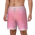 thumbnail image 1 of Picia Sparkly Pink Glitter pattern Mens Swim Trunks with Compression Liner Stretch Beach Shorts Quick Dry with Zipper Pockets No-Chafing Board Shorts-Large, 1 of 9