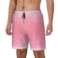 thumbnail image 1 of Picia Sparkly Pink Glitter pattern Mens Swim Trunks with Compression Liner Stretch Beach Shorts Quick Dry with Zipper Pockets No-Chafing Board Shorts-, 1 of 1