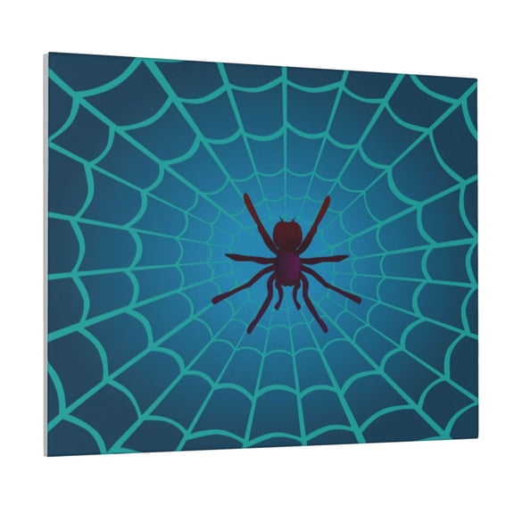 Picia Spider And Cobweb Pattern Decorative Picture – Unique Wall Art, Modern Canvas Print for Trendy Interiors (Horizontal)