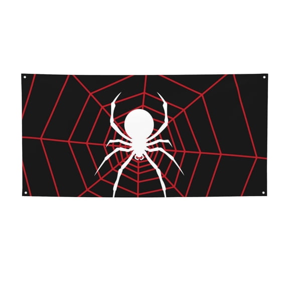 Picia Spider On The Web Pattern Party Banner, Festive Decoration, Holiday Banner, Celebration Decor, Event Banner, Reusable Party Banner-Medium
