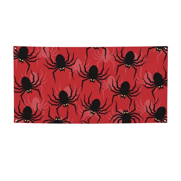 Picia Spider Pattern Party Banner, Festive Decoration, Holiday Banner, Celebration Decor, Event Banner, Reusable Party Banner-Medium