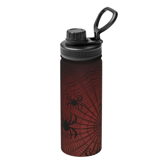 Picia Spiders On A Web Pattern Water Bottle 18 oz Stainless Steel Insulated Bottles With Handle Leak Proof Gym Sport Water Jug BPA-free insulated kettle For Men Women Adults