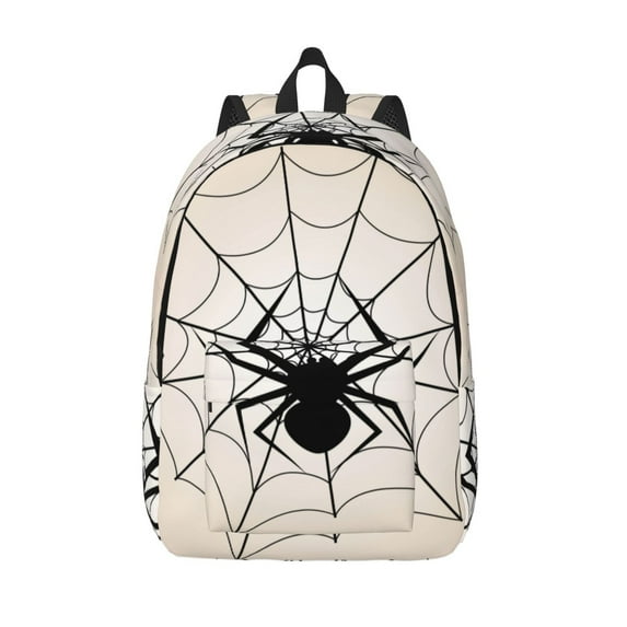 Picia Spiders On The Web 1 Printed Canvas Daypack - Stylish and Durable Vintage Compact Backpack - Class, Work, Travel, or Laptop Bookbag,Organized Compartments-Small